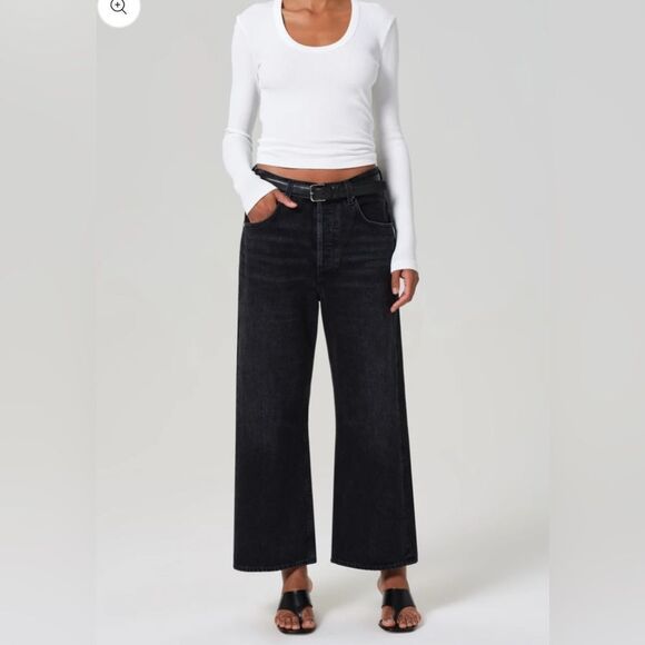 Citizens of Humanity Premium Vintage Washed Black Wide Leg Sacha Jean Size 32 - Picture 1 of 15